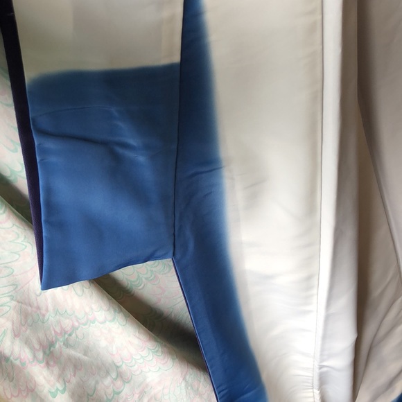 Vintage navy polyester kimono with small print detail - Picture 7 of 10